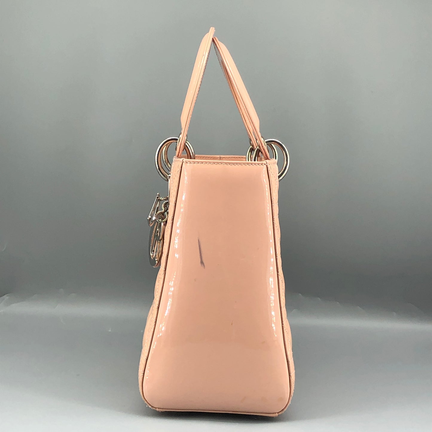 Christian Dior Lady Dior Nude Patent Cannage Leather Handbag