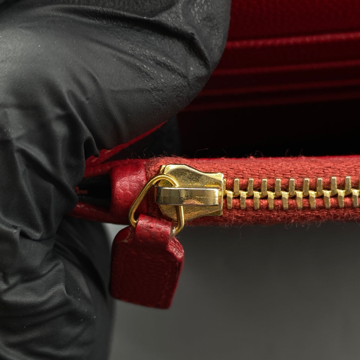 Saint Laurent Matelasse Chevron  Envelope Chain Wallet New Red