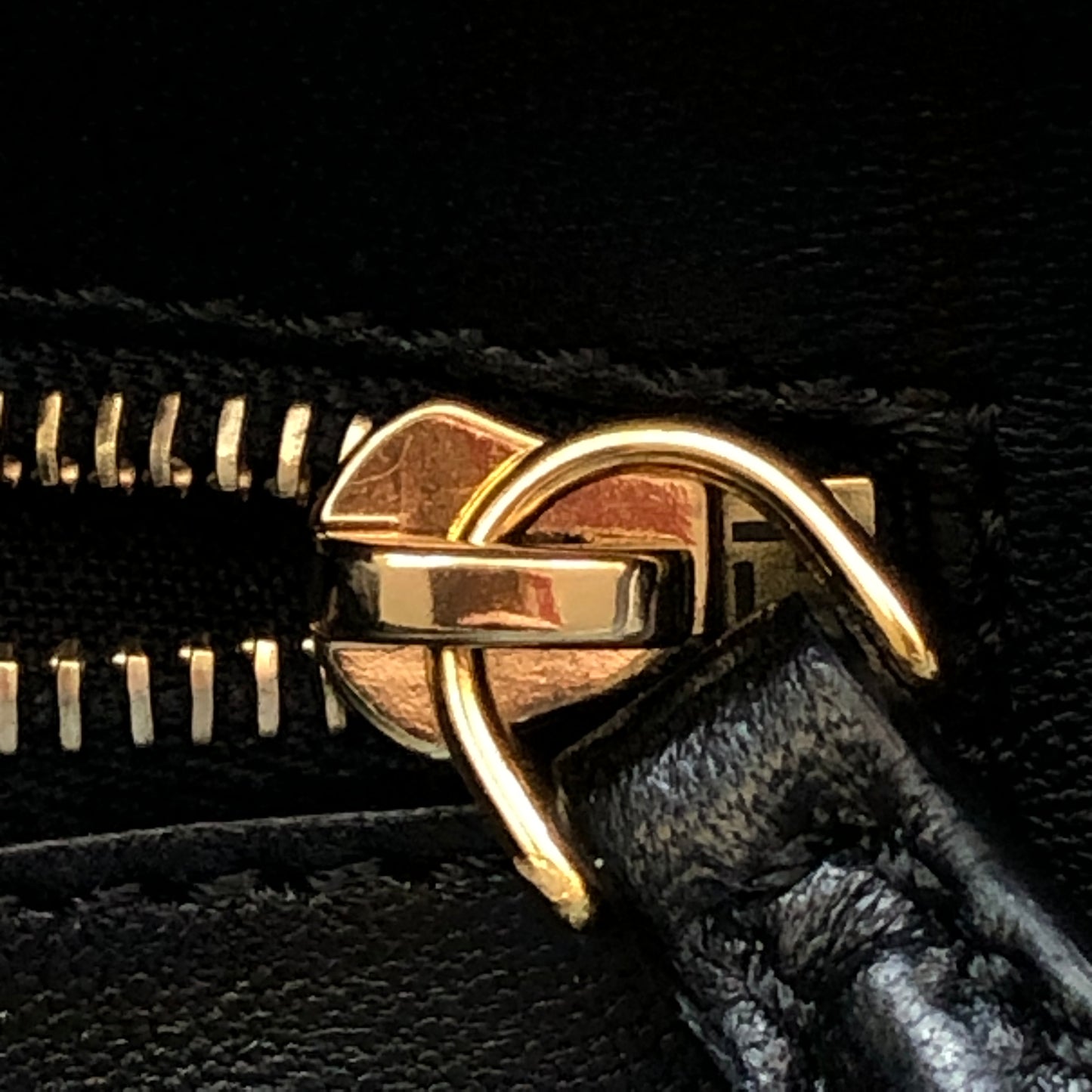 Fendi Mini Black Smooth Leather Peekaboo Handbag