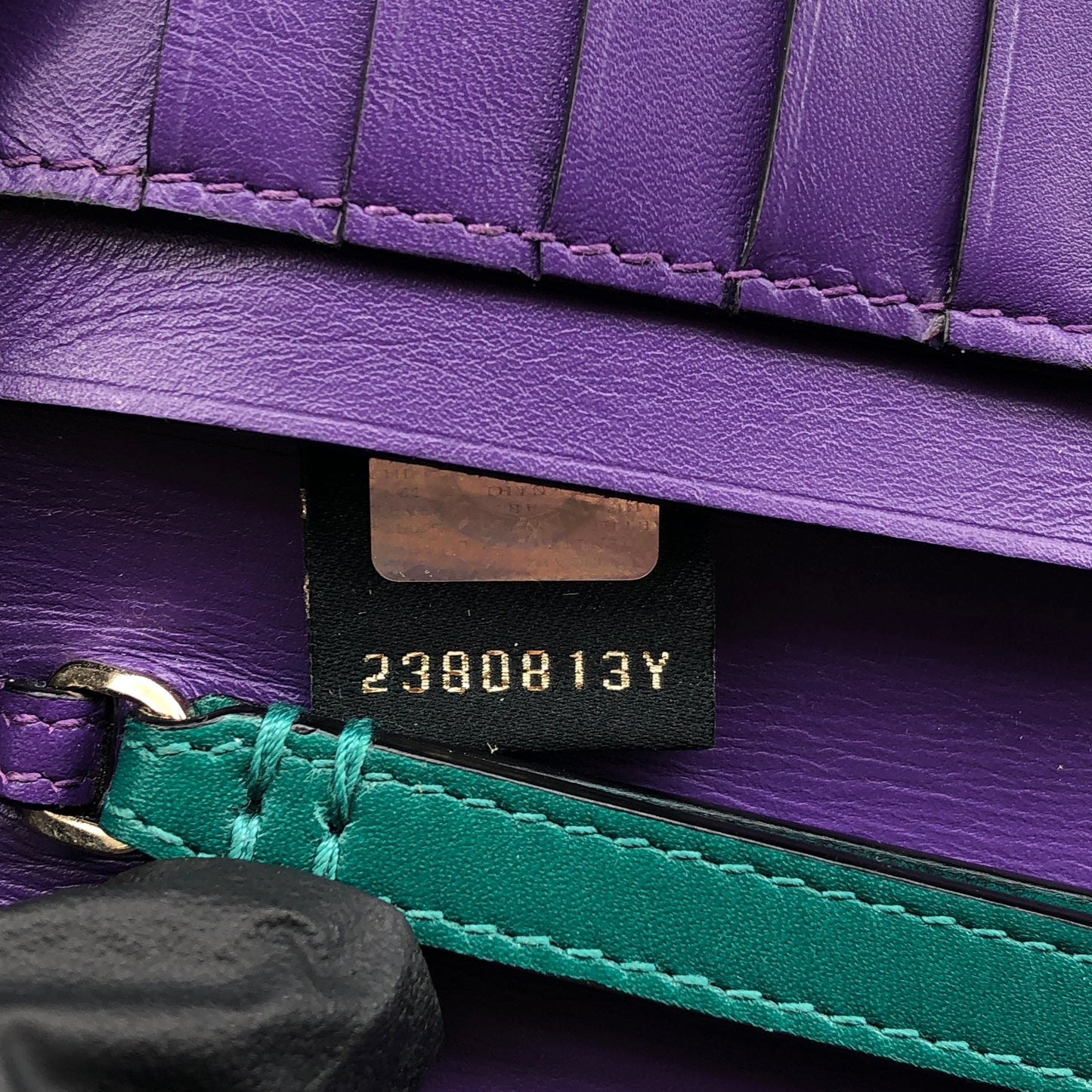 Bvlgari Serpenti Forever Green & Purple Leather  Wallet