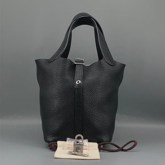 Hermes 2018 Picotin Lock 18 Bucket Bag  Black