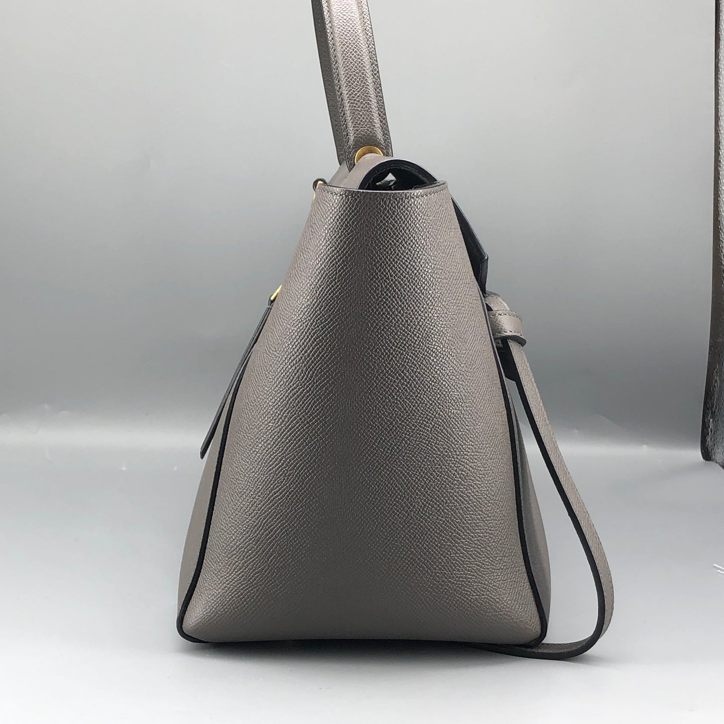 Celine Mini Belt Bag Grey Grained Leather Handbag