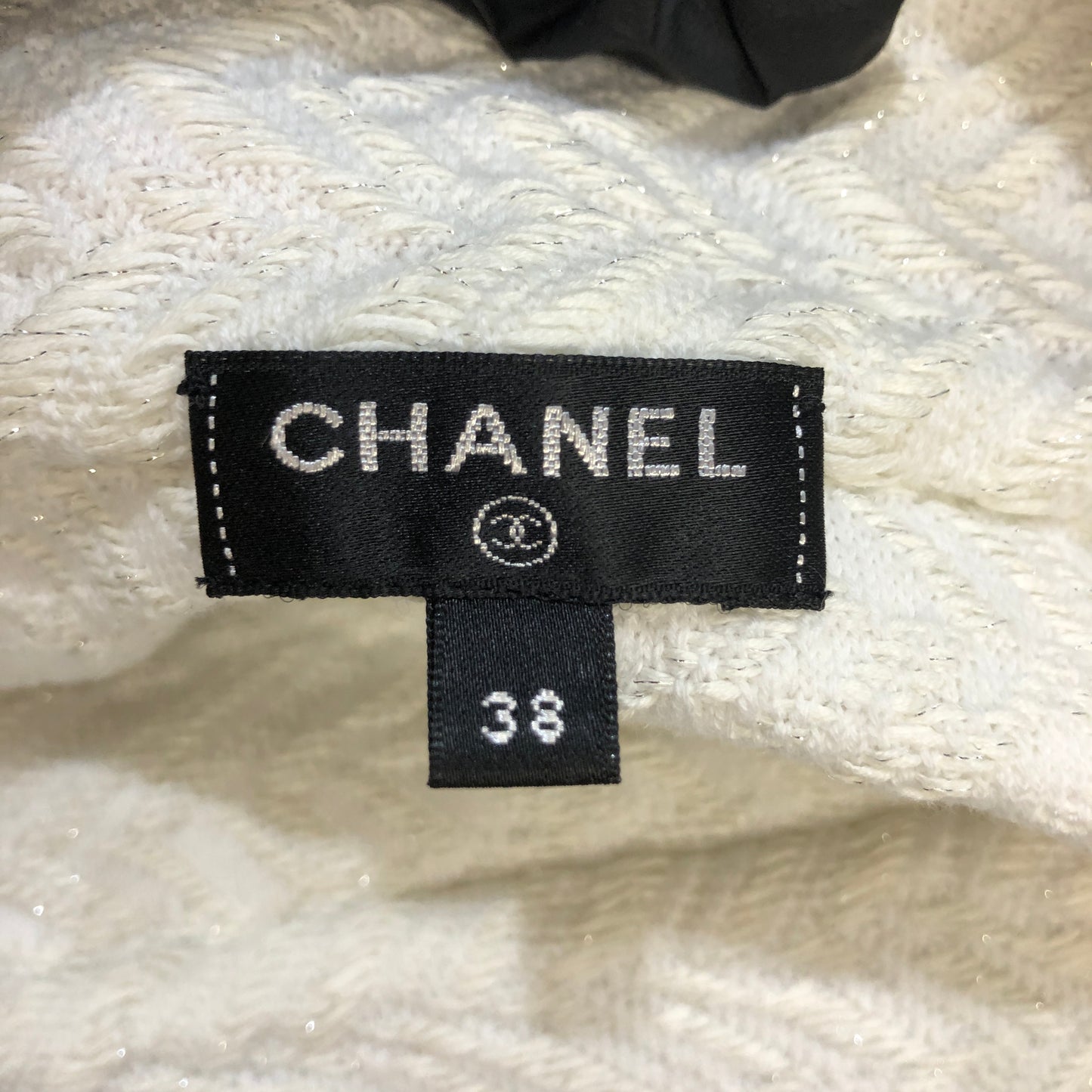 Chanel White Multicolor Trim Tweed Two-Piece Set (Top & Skirt) Size 38