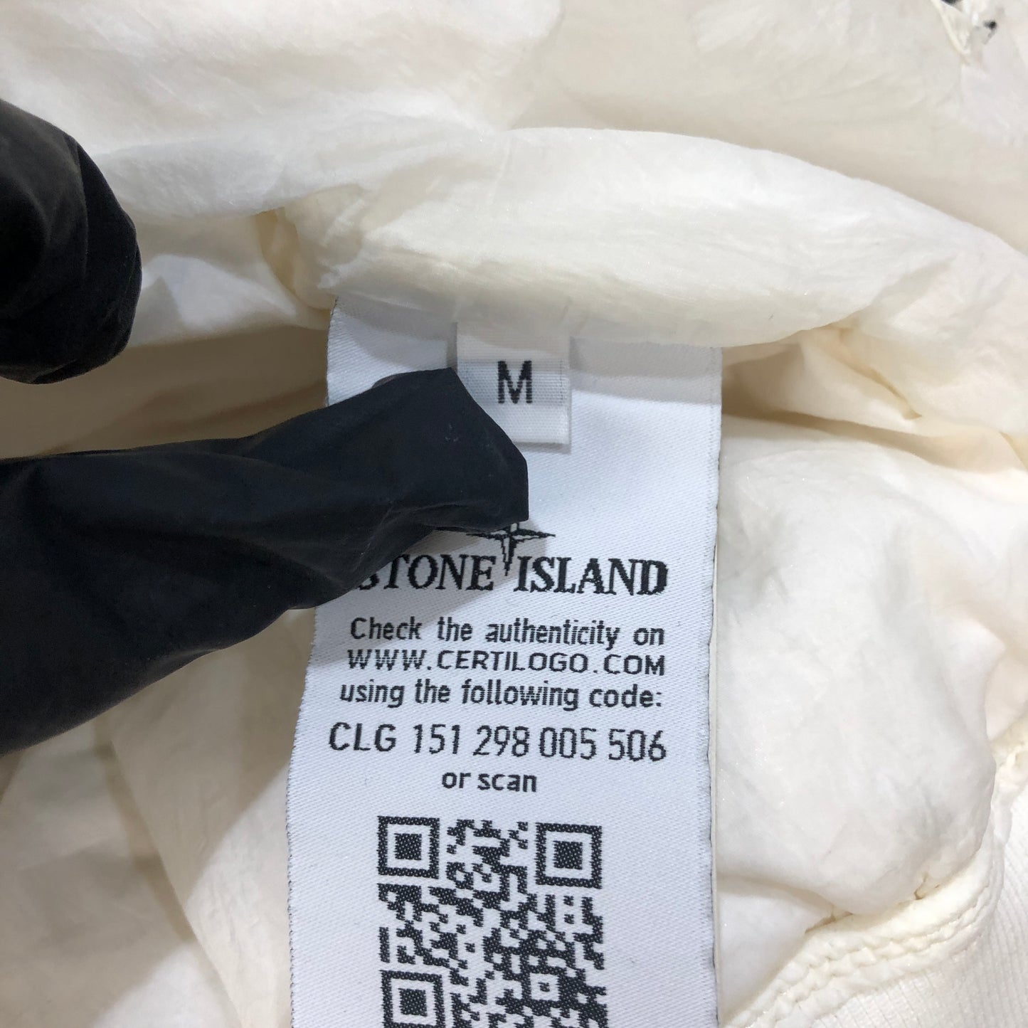 Stone Island White Hooded Down Jacket Size M