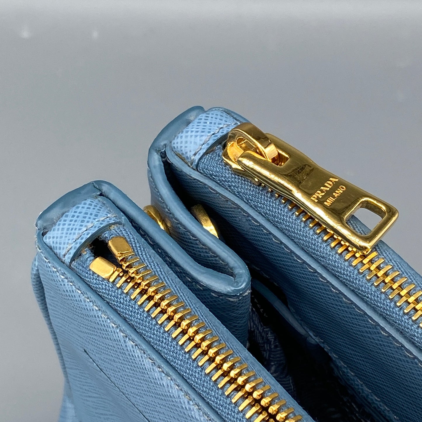 Prada Medium Blue Saffiano Galleria Handbag