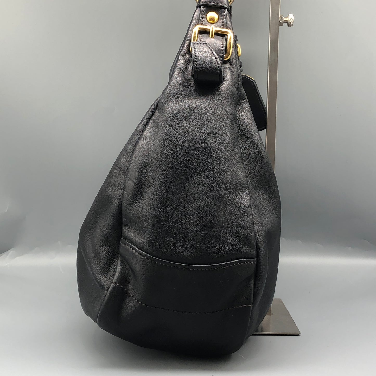 Prada Black Leather Hobo Bag