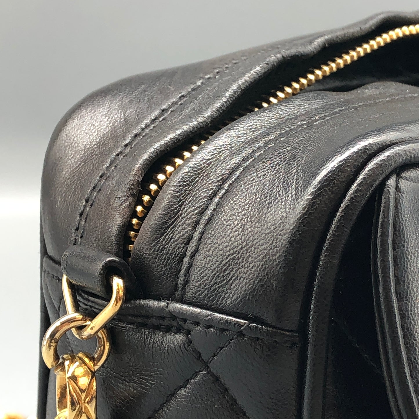Chanel Black Quilted Leather Camera Bag