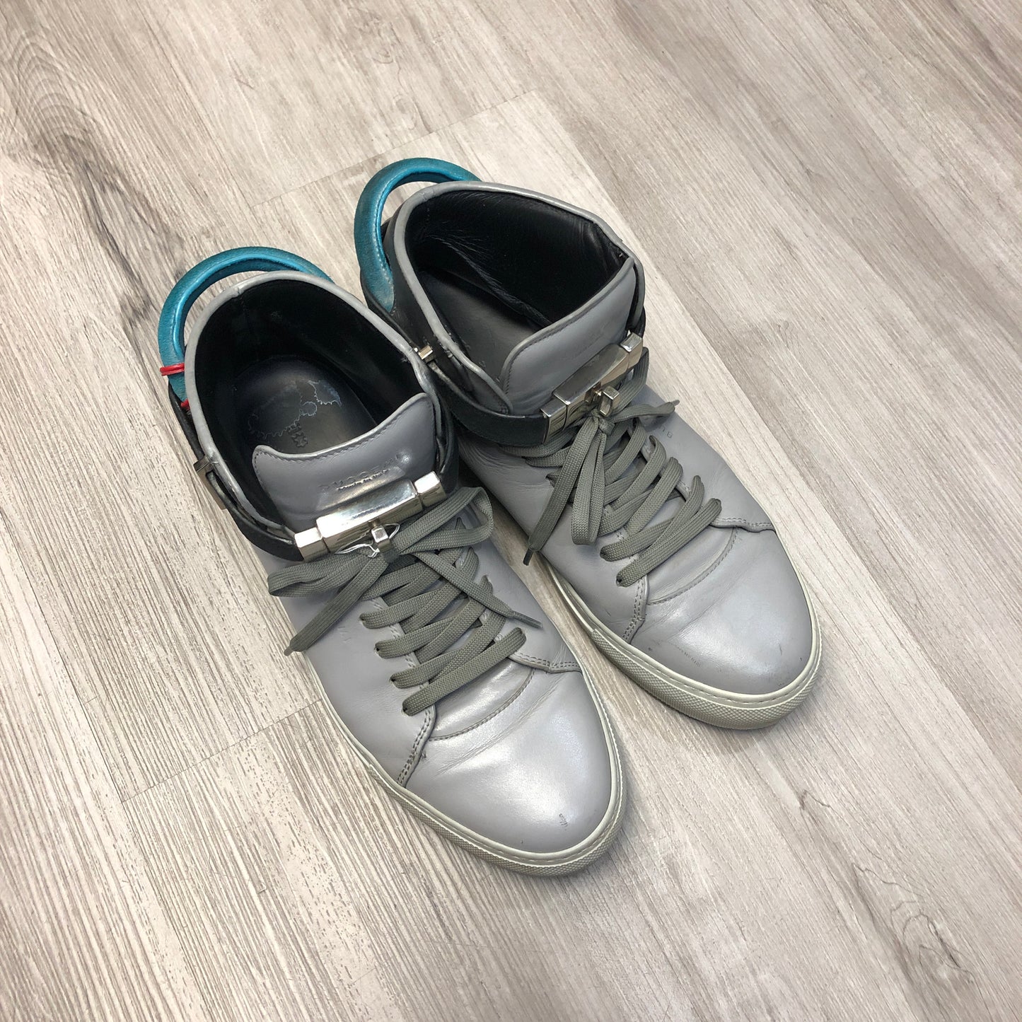 Buscemi Men's High-Top Sneakers Size 41 Light Grey