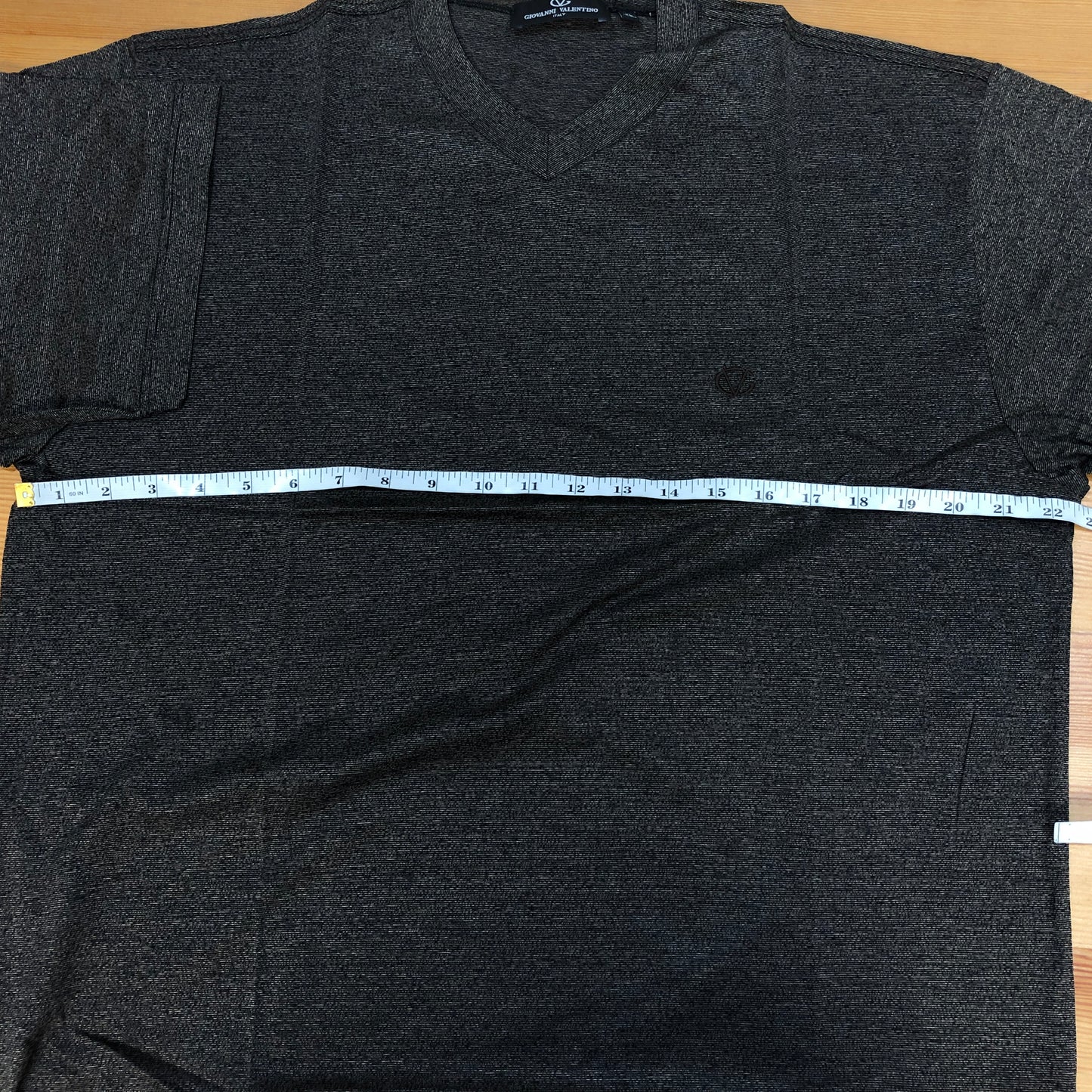 Giovanni Valentino Bark Brown V-neck Short Sleeve Knit T-shirt XL