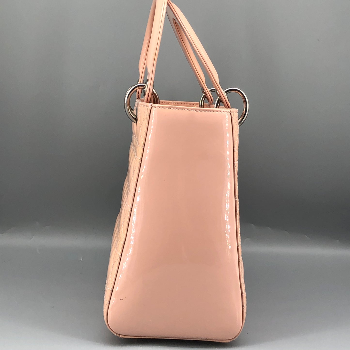 Christian Dior Lady Dior Nude Patent Cannage Leather Handbag