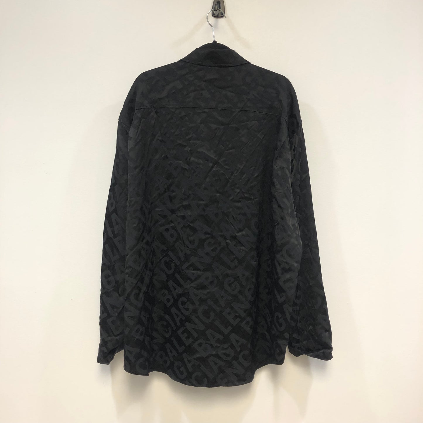 Balenciaga Logo Pattern Shirt Size 40 Black