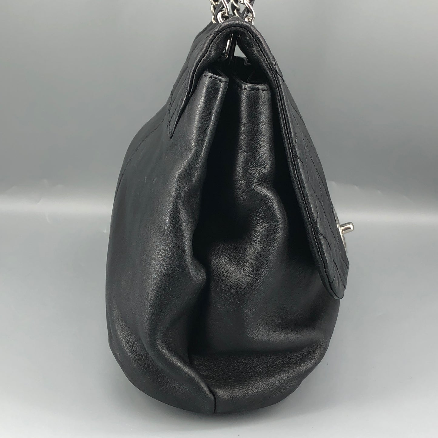Chanel Lambskin Quilted Large Trianon Messenger Flap Black