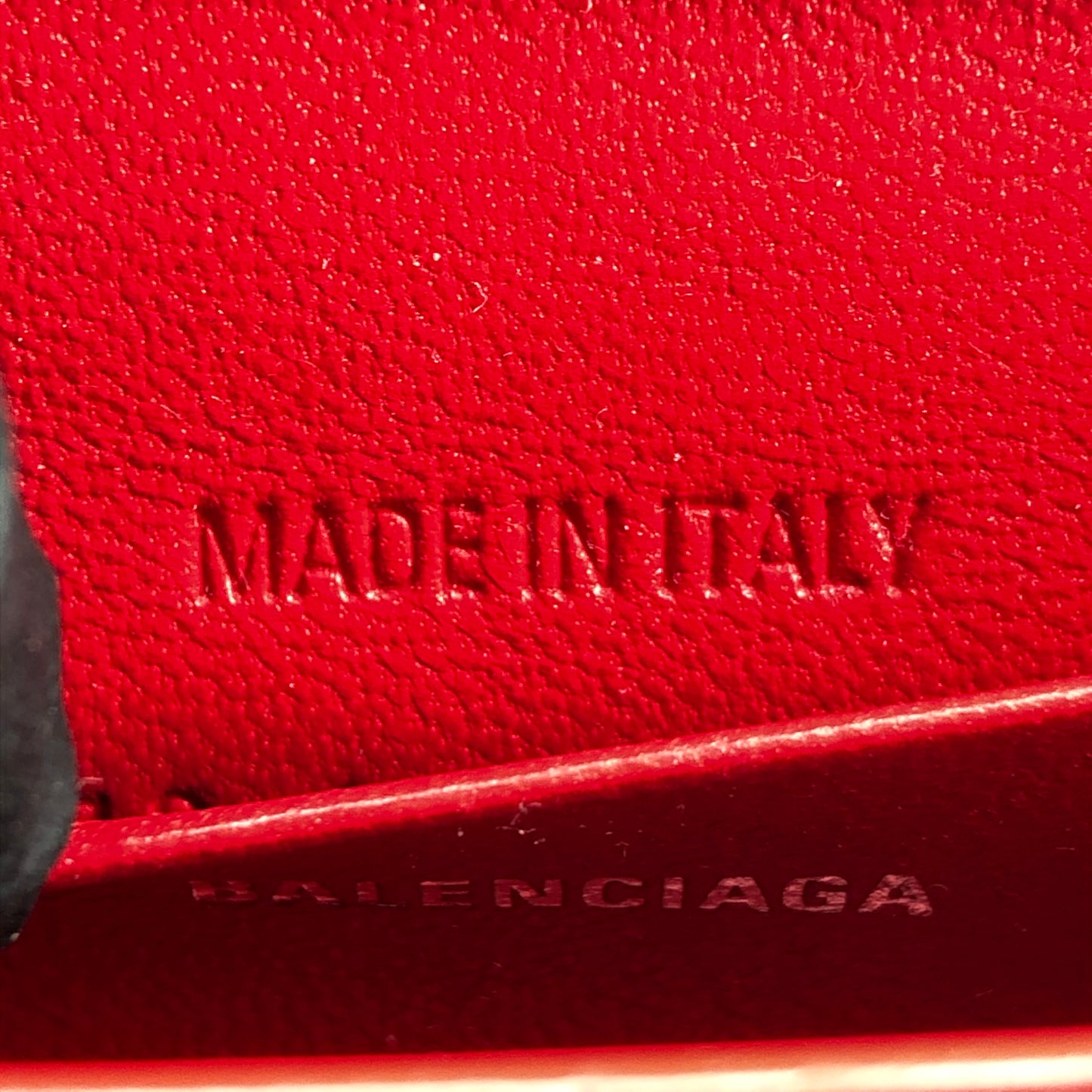 Balenciaga Red Croc Embossed Nano Hourglass Top Handle Bag