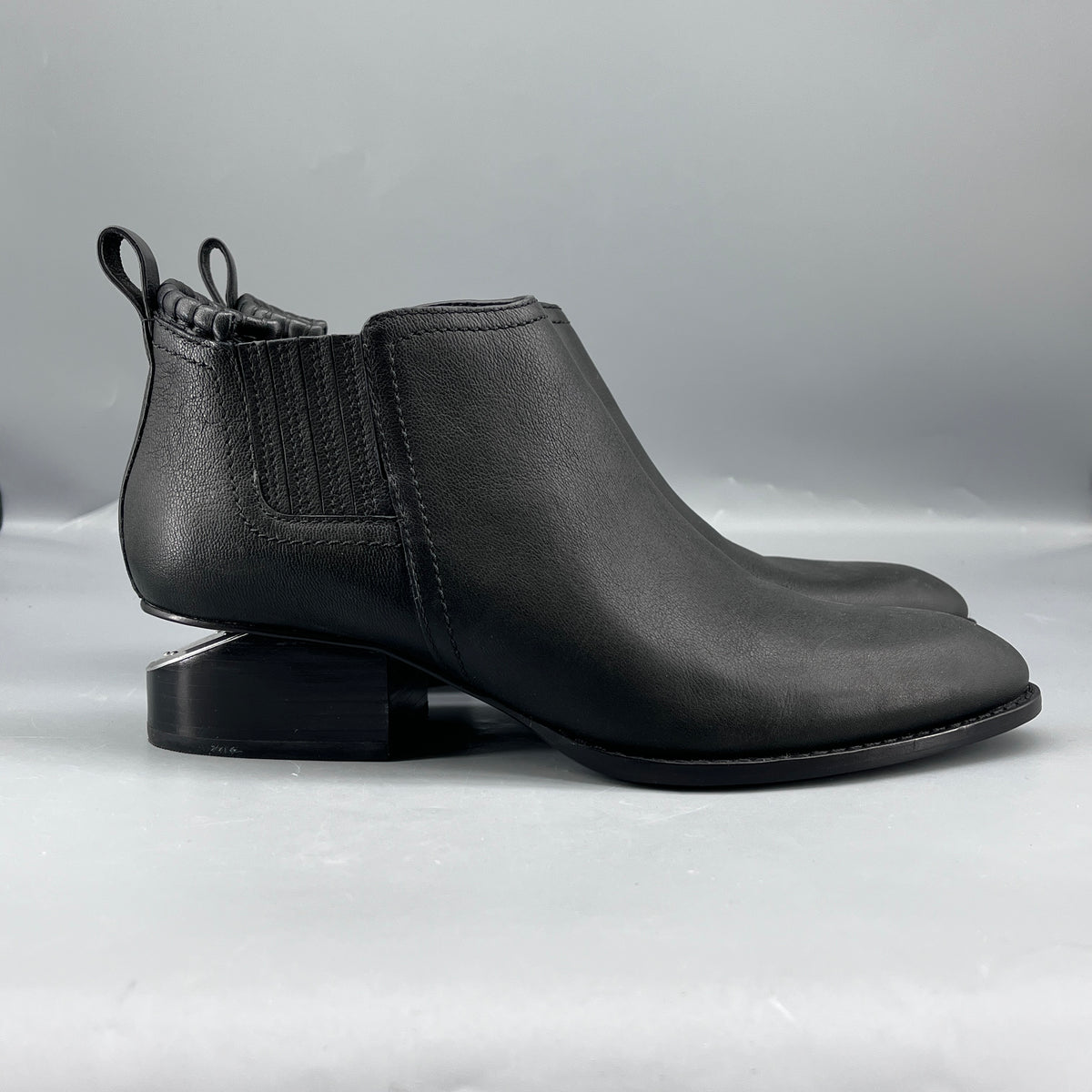 Alexander Wang Black Leather Chelsea Ankle Boots size 37