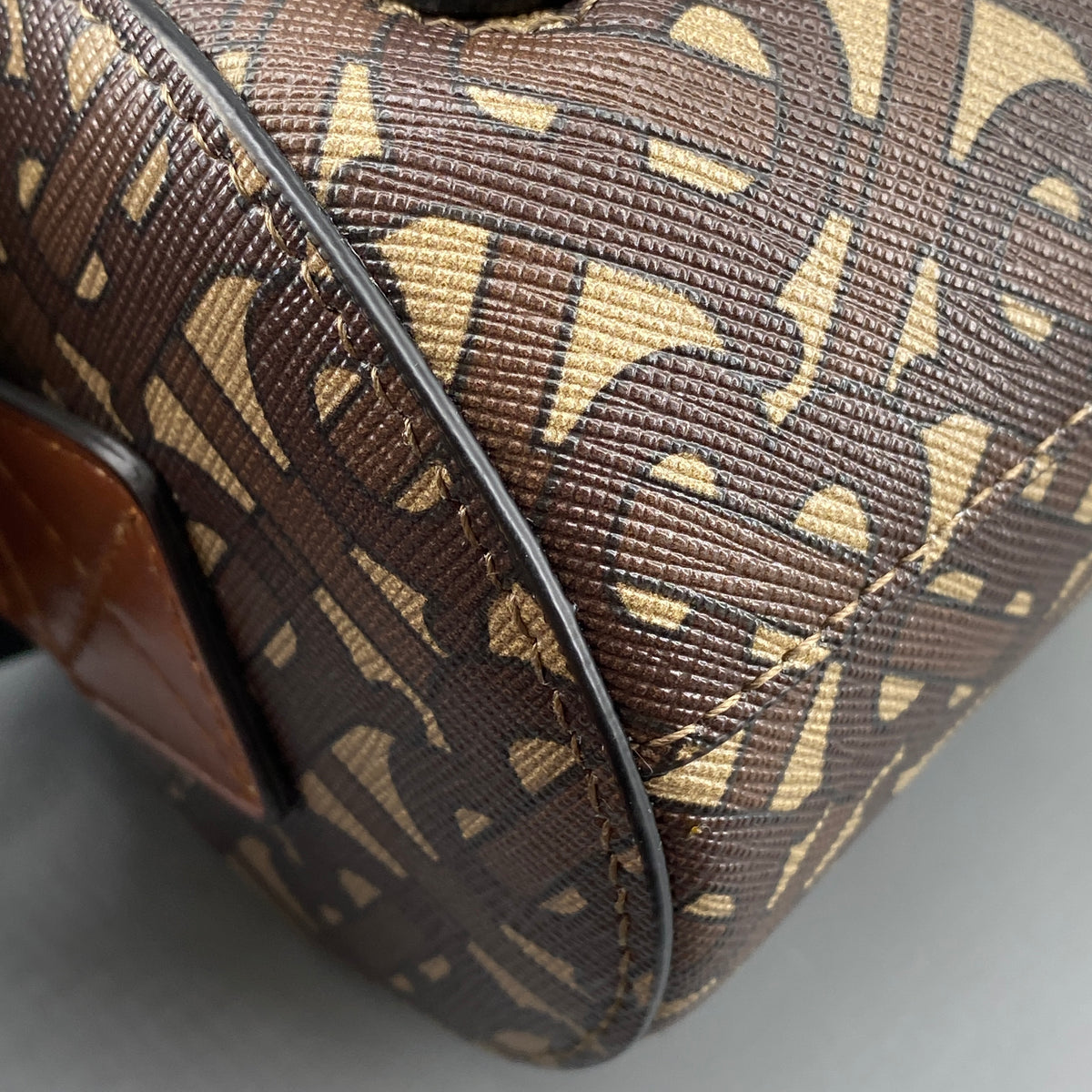 Burberry Brown Monogram Stripe Cylinder Crossbody Bag
