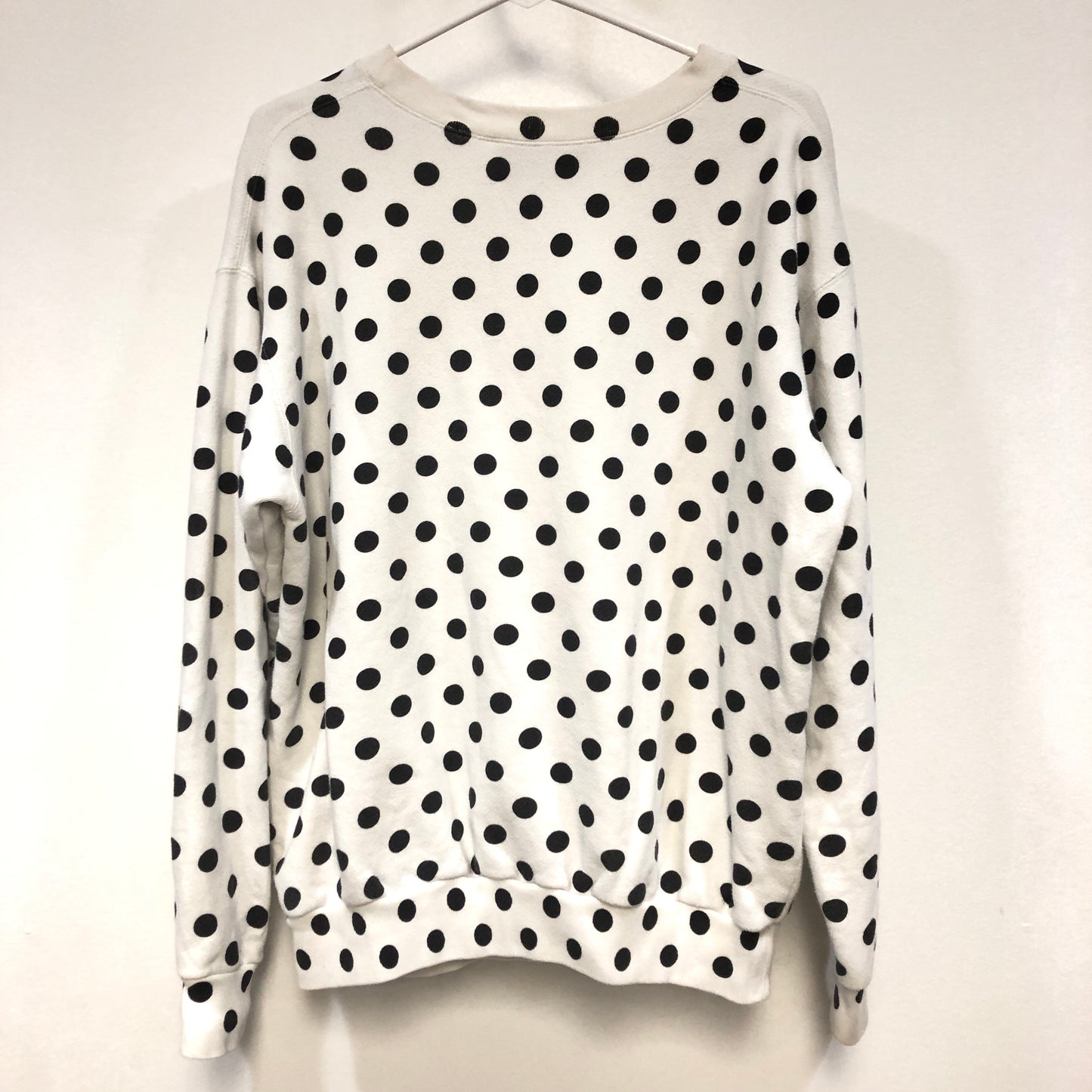 Gucci White Polka Dot Web Logo Crewneck Sweatshirt Size XS