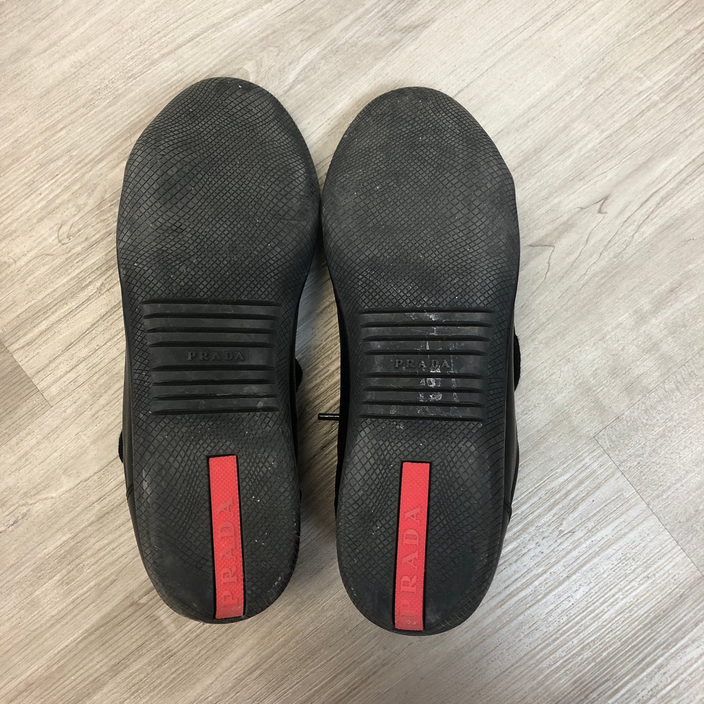 Prada Women's Black Leather Low-Top Sneakers Size 36