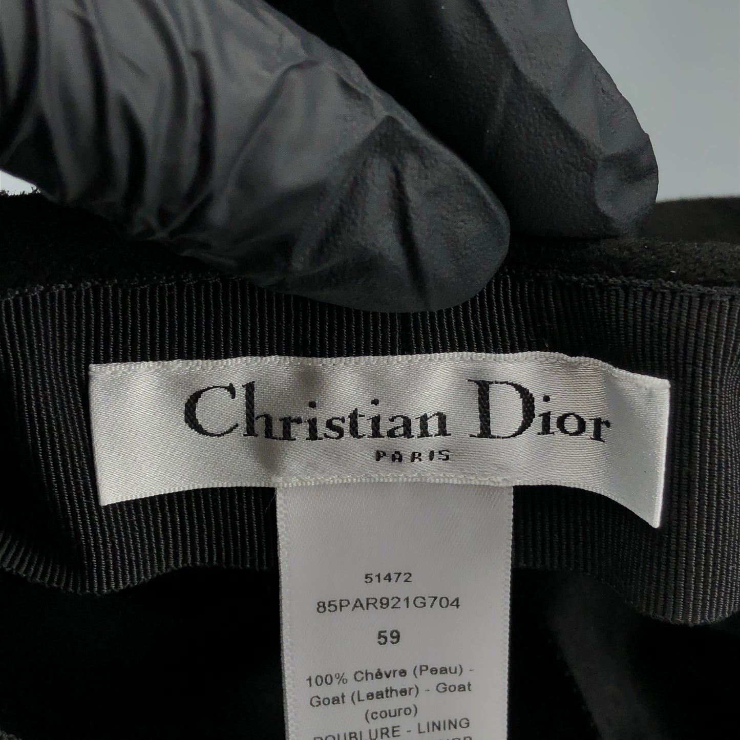 Christian Dior Suede Newsboy Cap Black Size 59cm