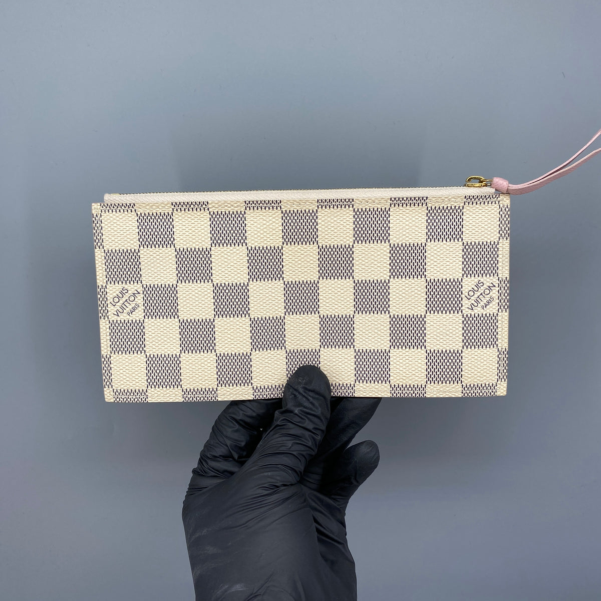 Louis Vuitton Damier Azur Pochette Felicie Chain Wallet Rose Ballerine