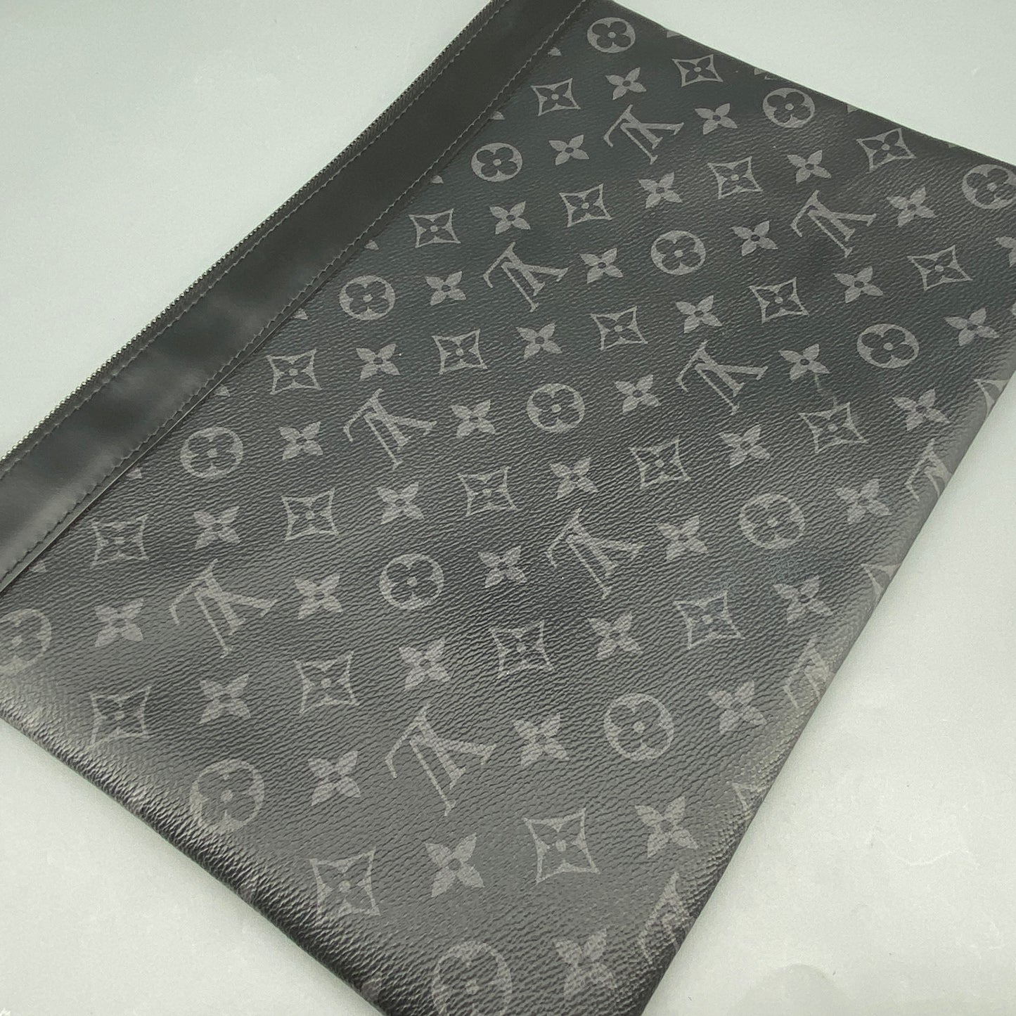 Louis Vuitton Black Monogram Eclipse Canvas Zip Pouch Clutch Bag