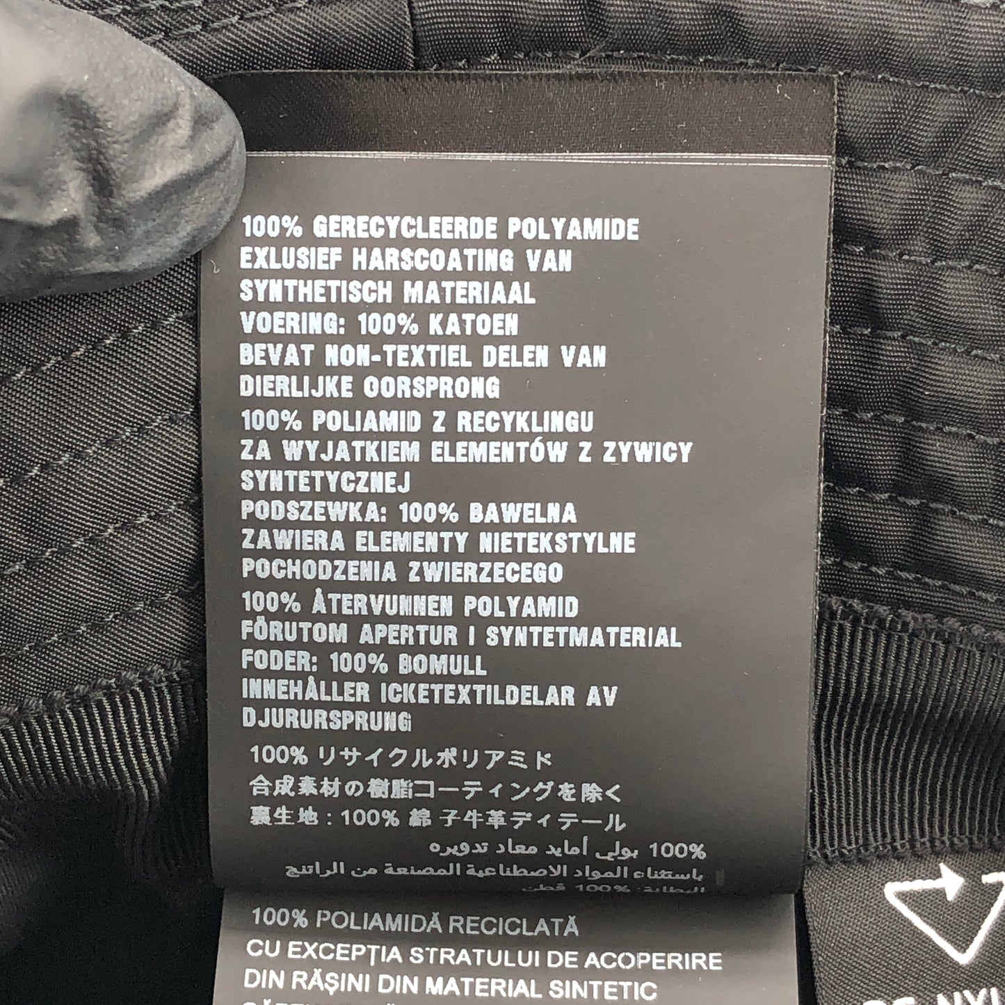 Prada Black Re-Nylon Triangle Logo Bucket Size XL