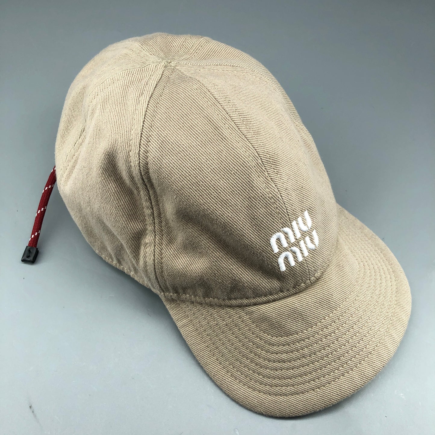 Miu Miu Logo Embroidered Baseball Cap 59 cm Sand