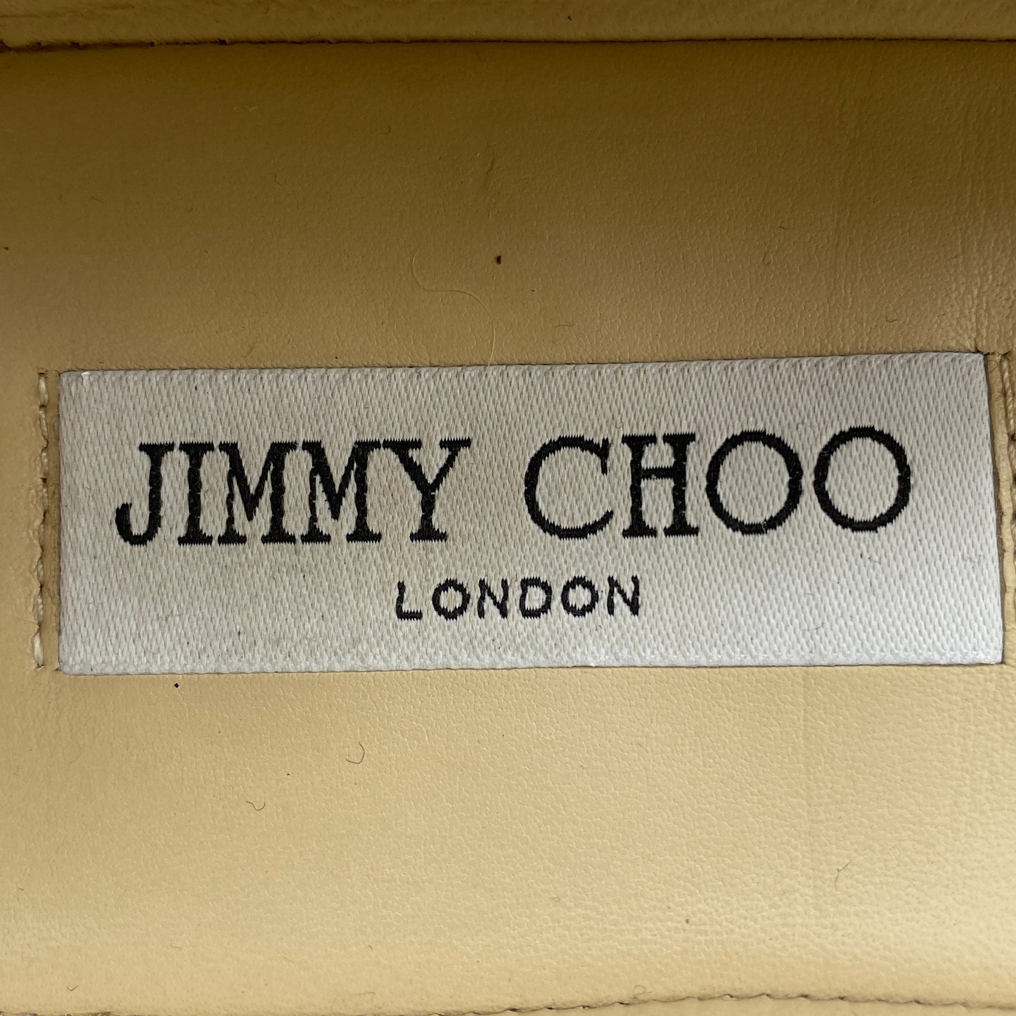 Jimmy Choo Pearl Strap Patent Flat Shoes Size 41 Cream