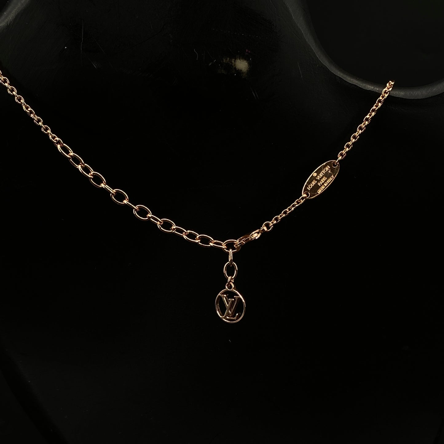 Louis Vuitton Gold LV Pendant Necklace