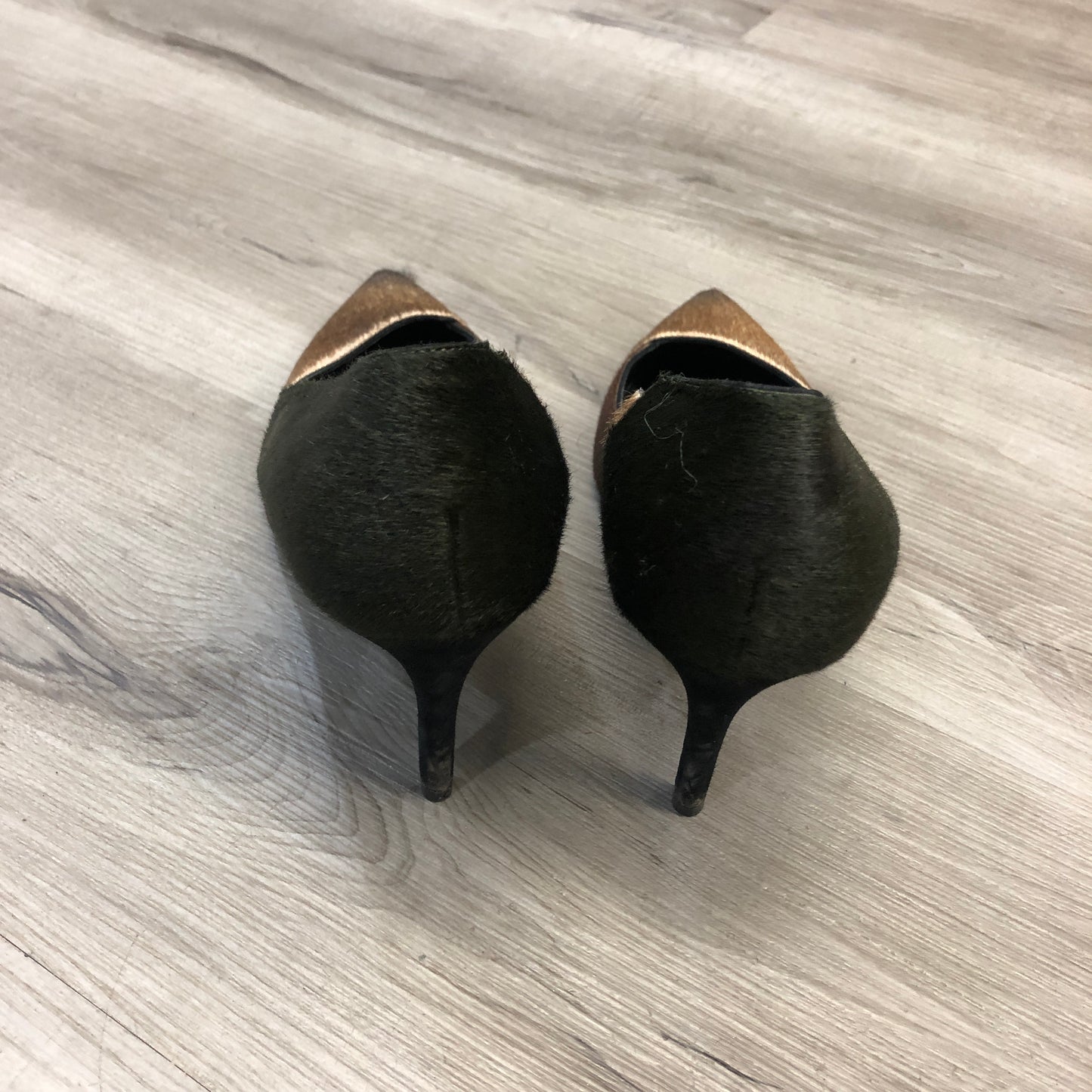 Fendi Women's Brown/Black Two-Tone Pointed Toe Kitten Heels Size 36.5