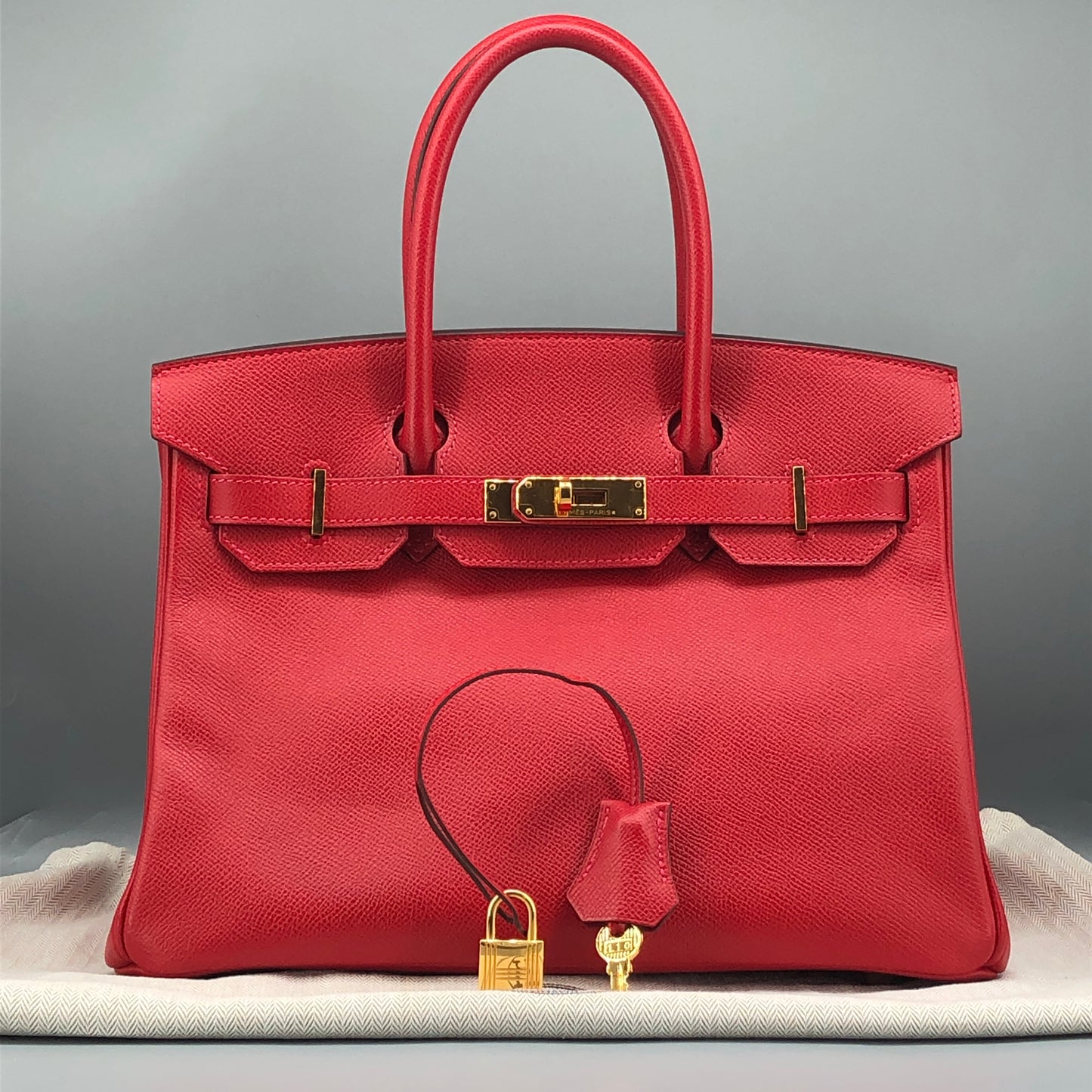 Hermes 2015 Birkin 30  Handbag  Red