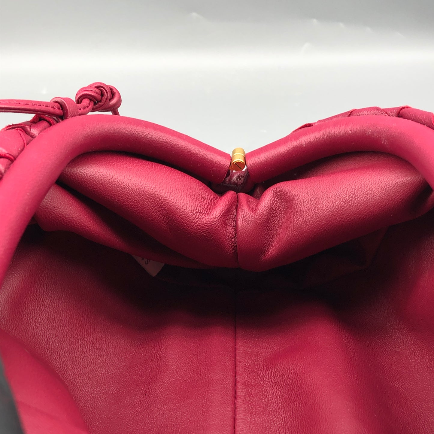 Bottega Veneta Wine Red Intrecciato Woven Mini Pouch Crossbody Bag