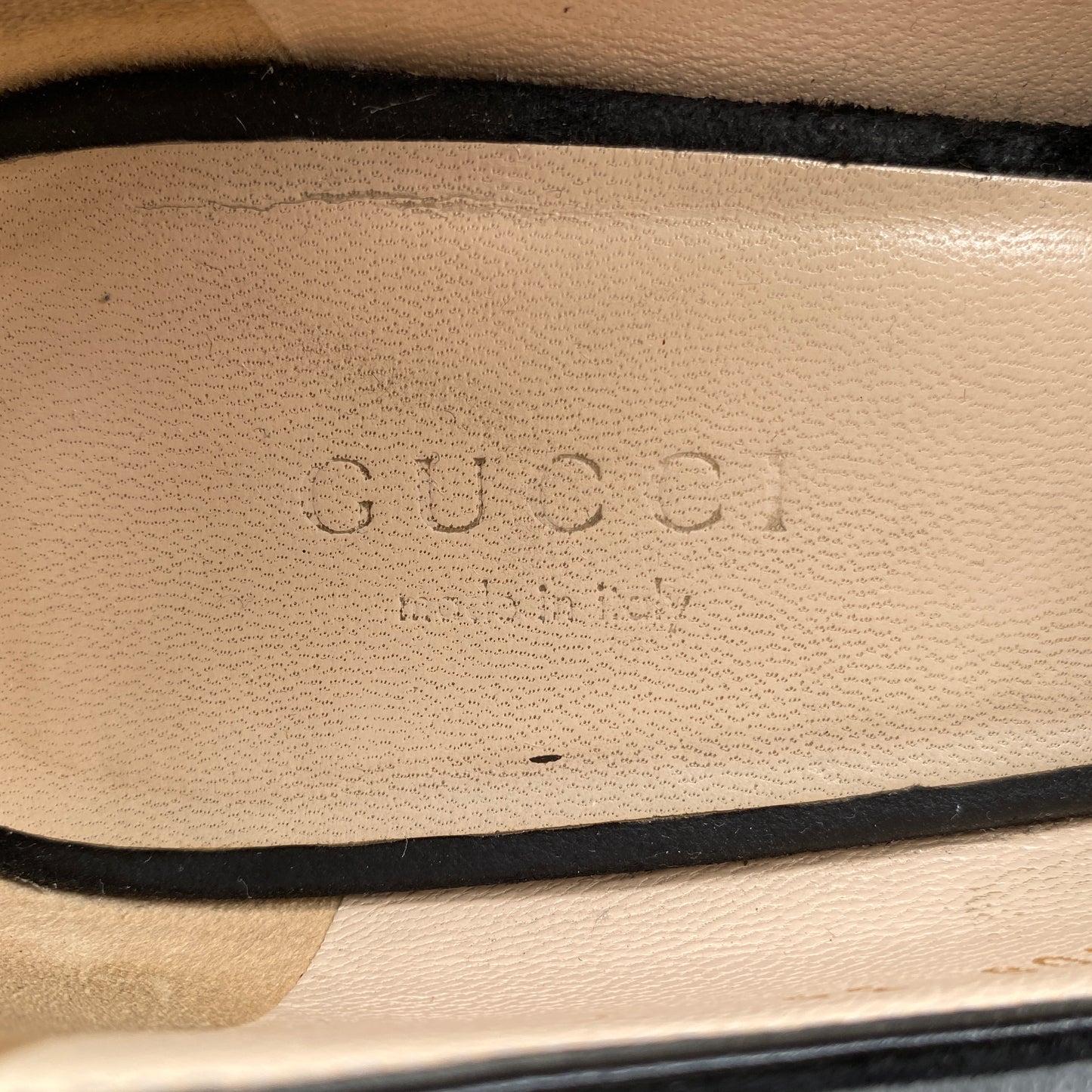 Gucci Suede Double G Tassel Low Heel Shoes Size 36 Black