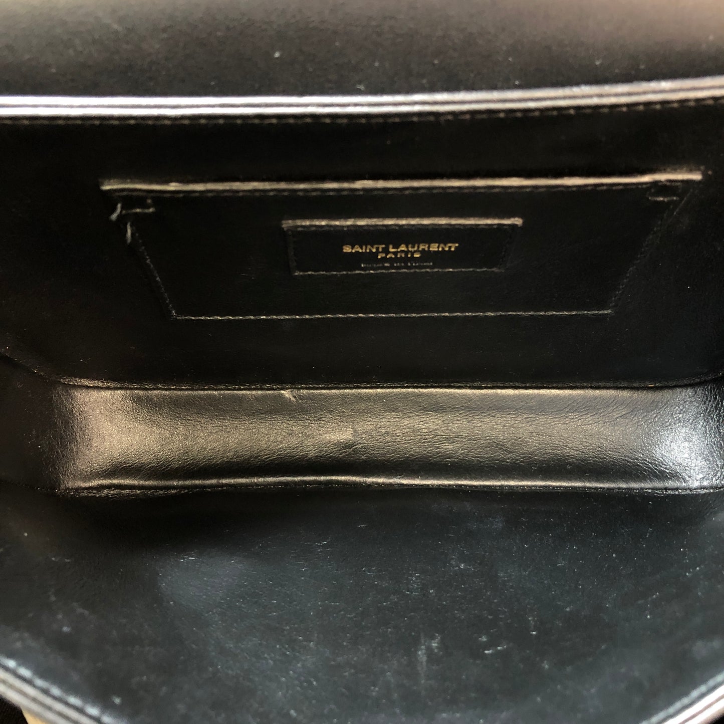 Saint Laurent Box Calfskin Solferino Satchel Bag Black