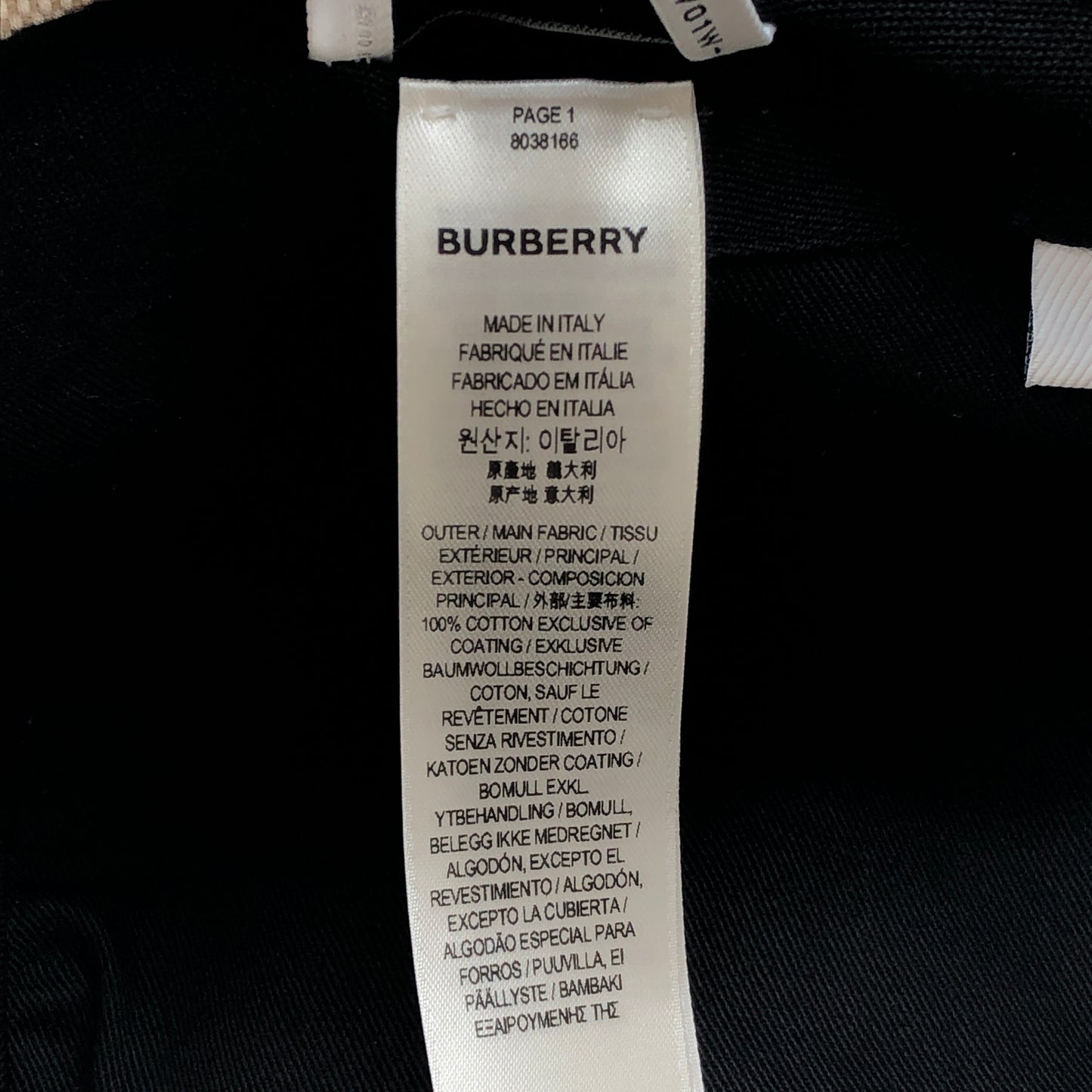 Burberry Cream Wine Red Trim Circle Logo Bucket Hat Size L(59cm)
