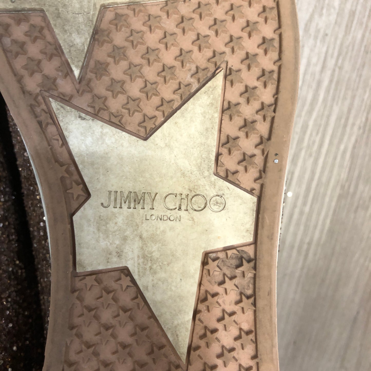 Jimmy Choo Ballerina Pink Glitter & Suede Star Sneakers 35