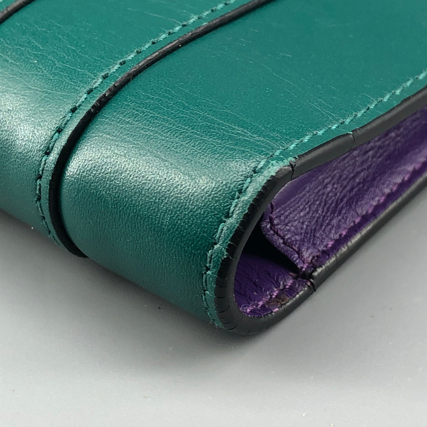 Bvlgari Serpenti Forever Green & Purple Leather  Wallet