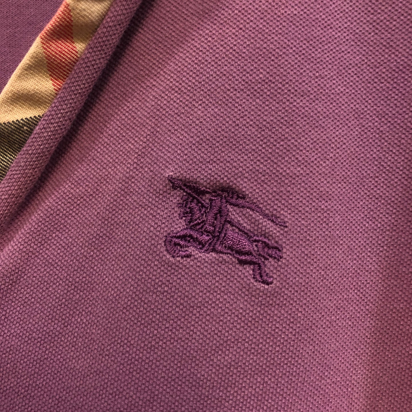 Burberry Brit Puff Short Sleeve Polo Shirt Size M Purple