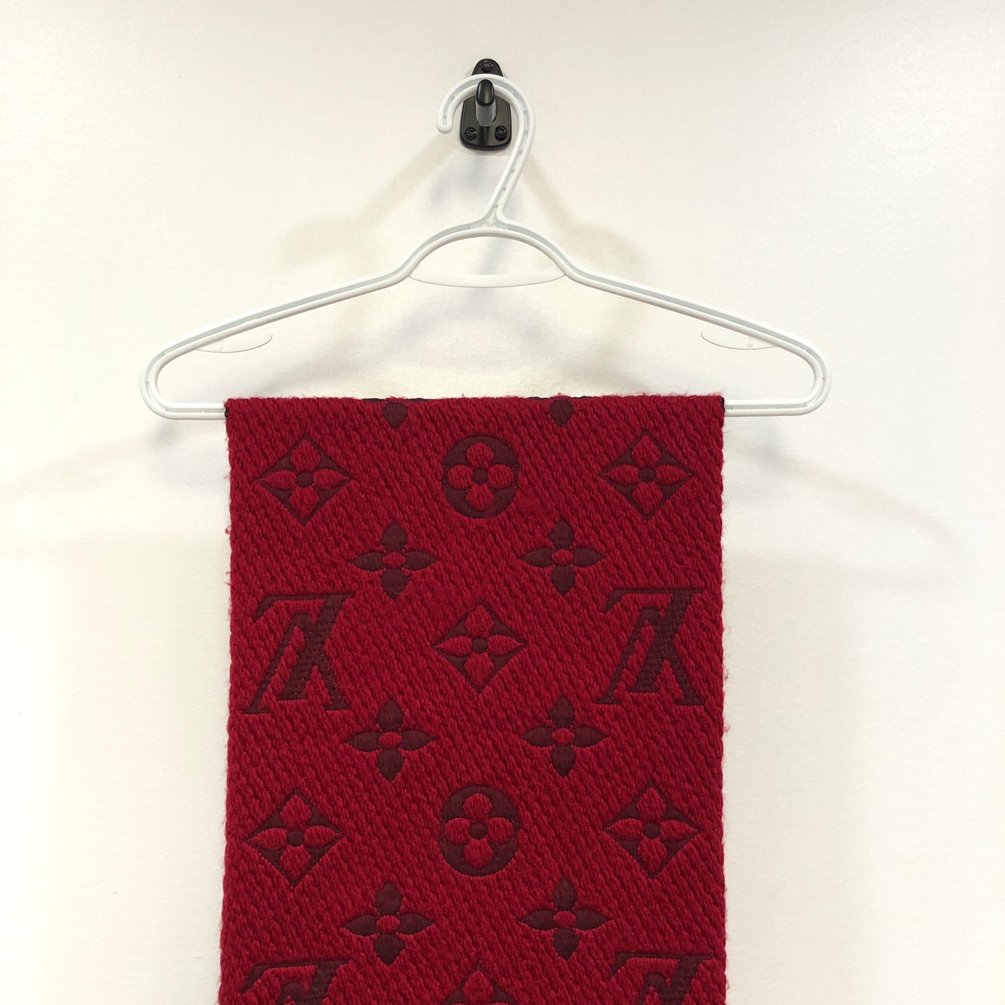 Louis Vuitton Red Monogram Wool Scarf 152*30 cm