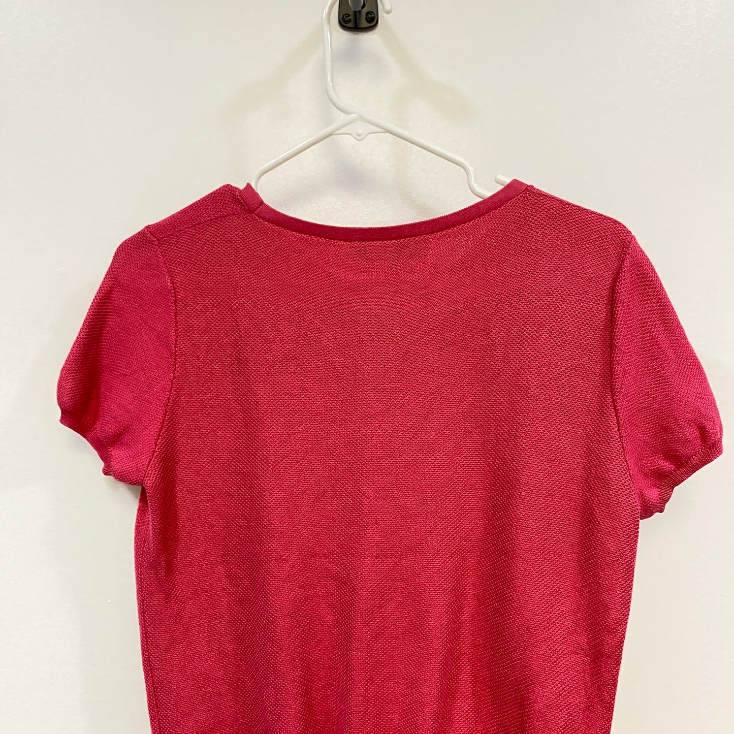 Loro Piana P2P Hot Pink Short Sleeve Knit Top Size 44 Bust 19in