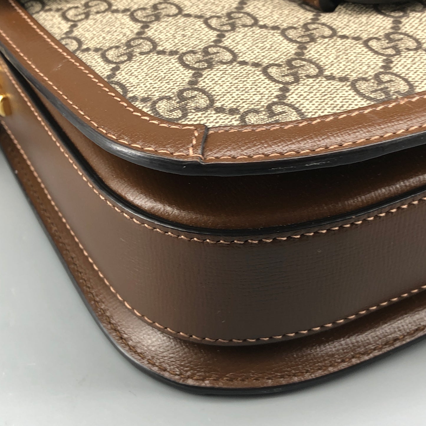 Gucci 1955 Horsebit GG Canvas Crossbody Bag Beige Caramel