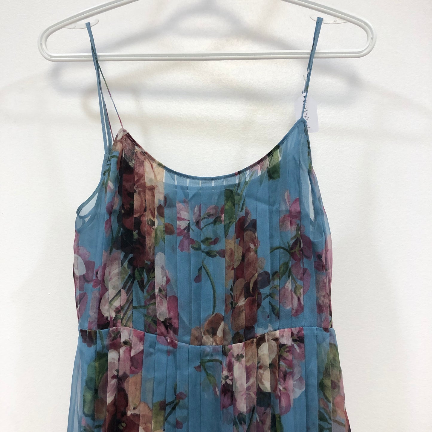 Gucci Blue Floral Print Two-Layer Slip Dress Size 38