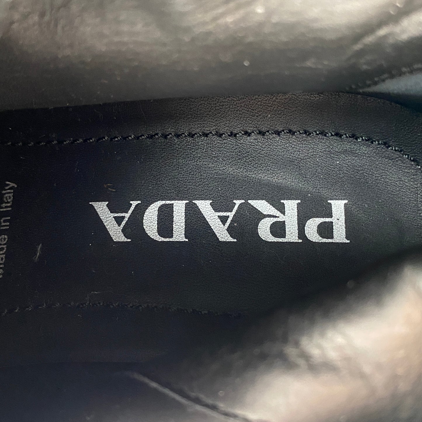 Prada Black Lace‑Up Combat Tall Boots Women Shoes Size 37