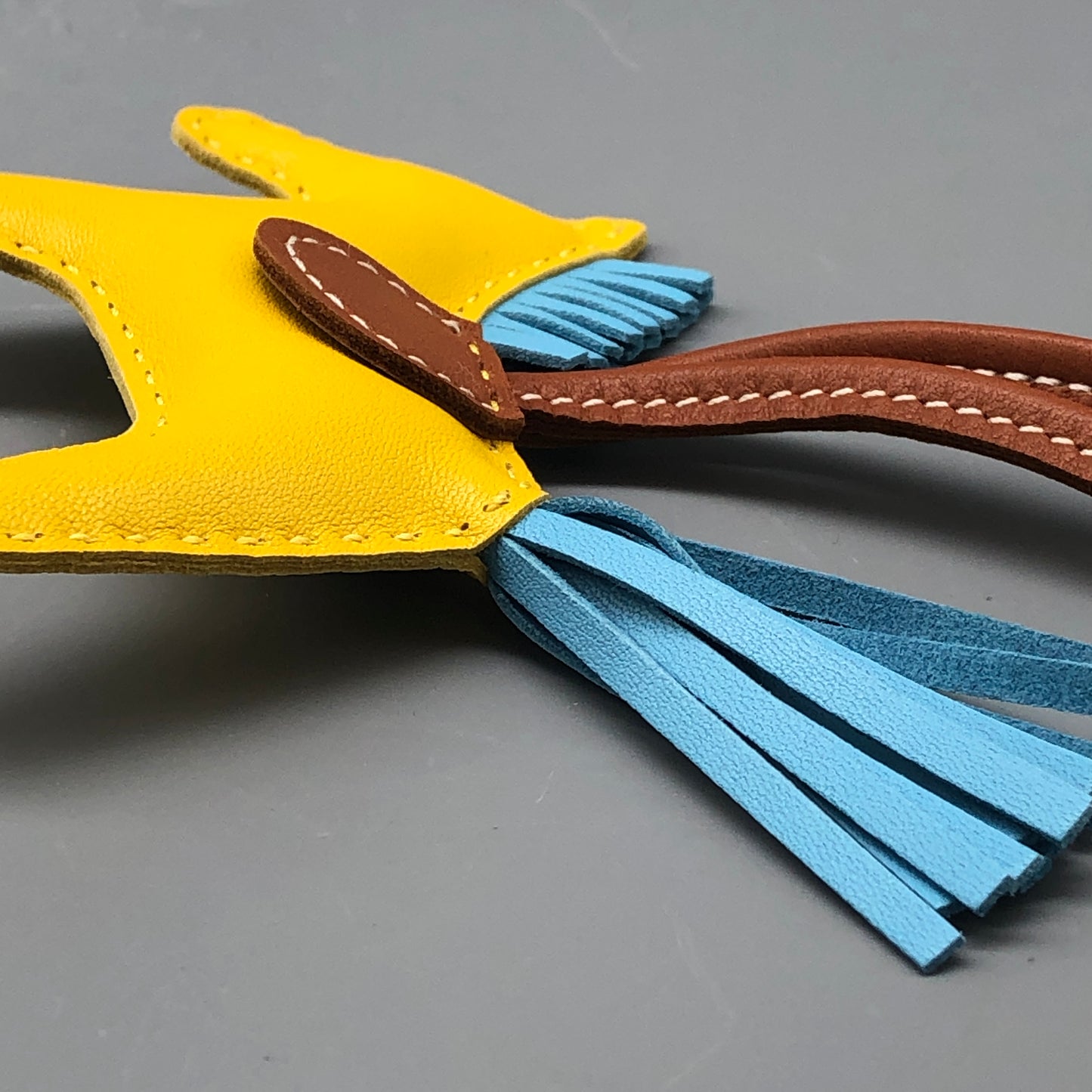 Hermes Rodeo Horse Bag Charm Yellow/Blue