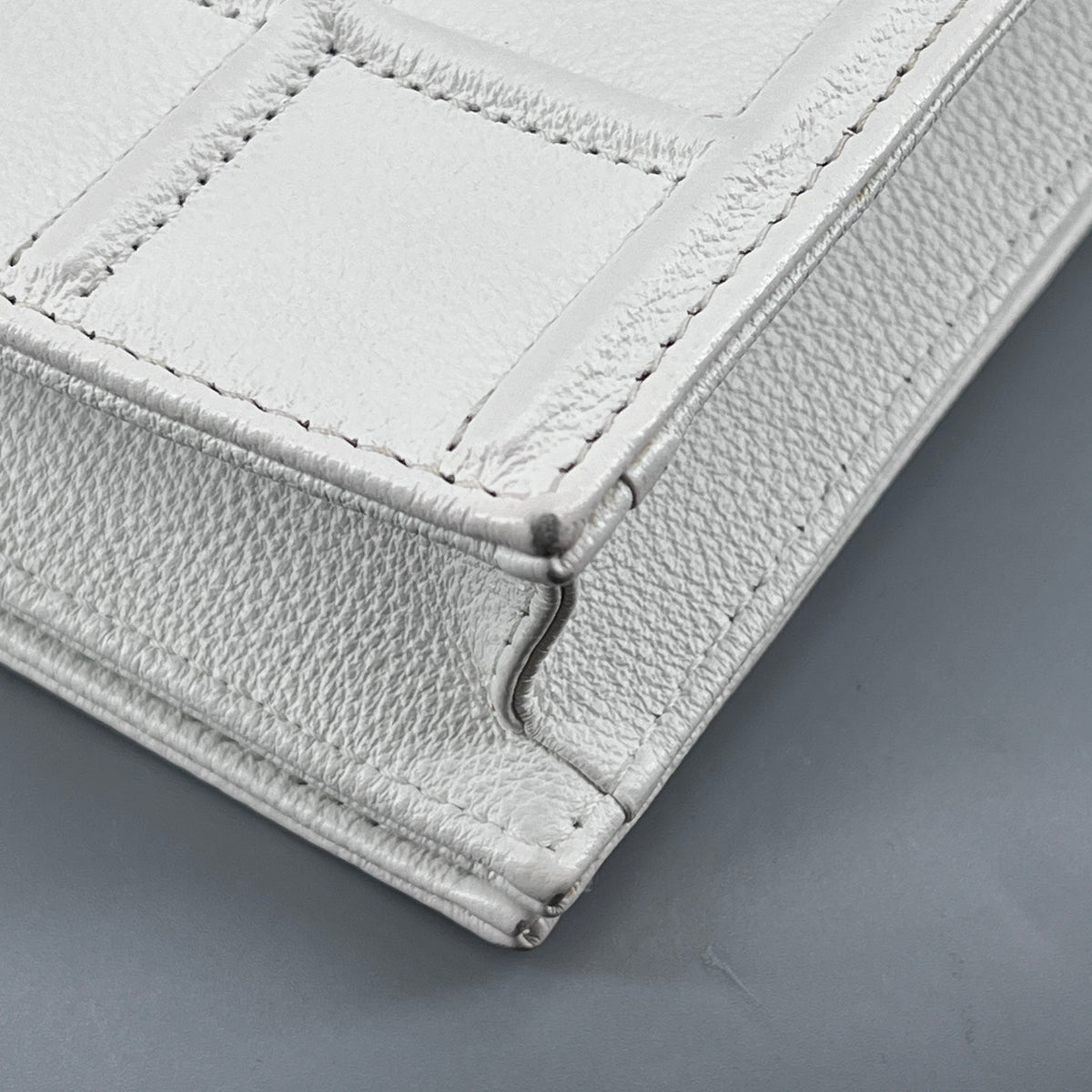 Christian Dior White Grained Calfskin Diorama Clutch Chain Bag