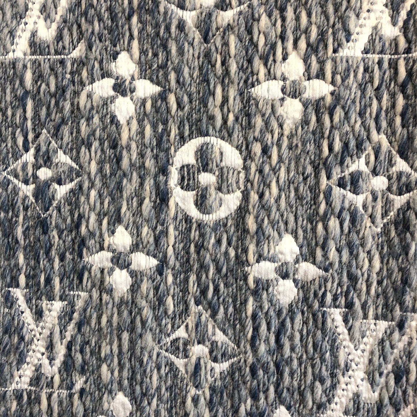 Louis Vuitton Monogram Wool Fringe Scarf 30x160cm