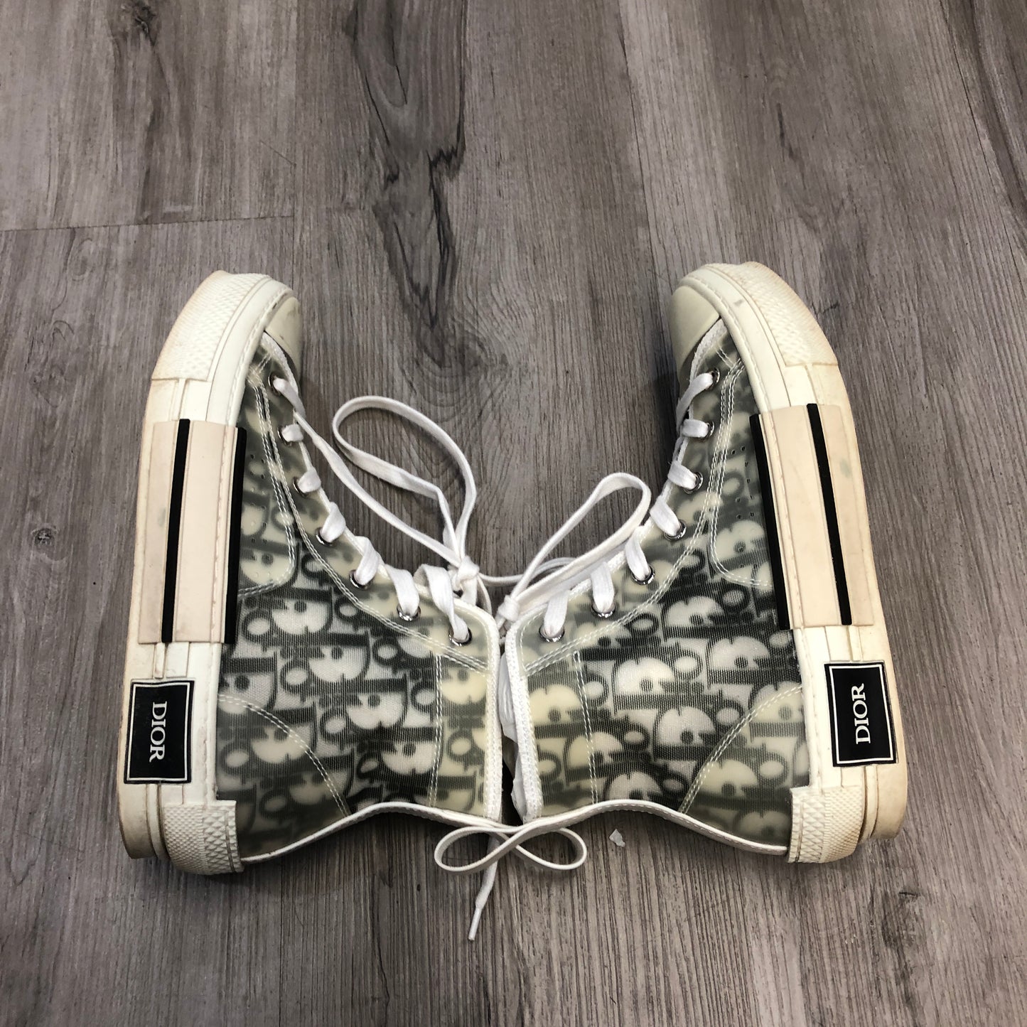 Christian Dior Women's Walk'n'Dior Oblique Jacquard Canvas Low Top Sneaker Shoes 36 Cream Black