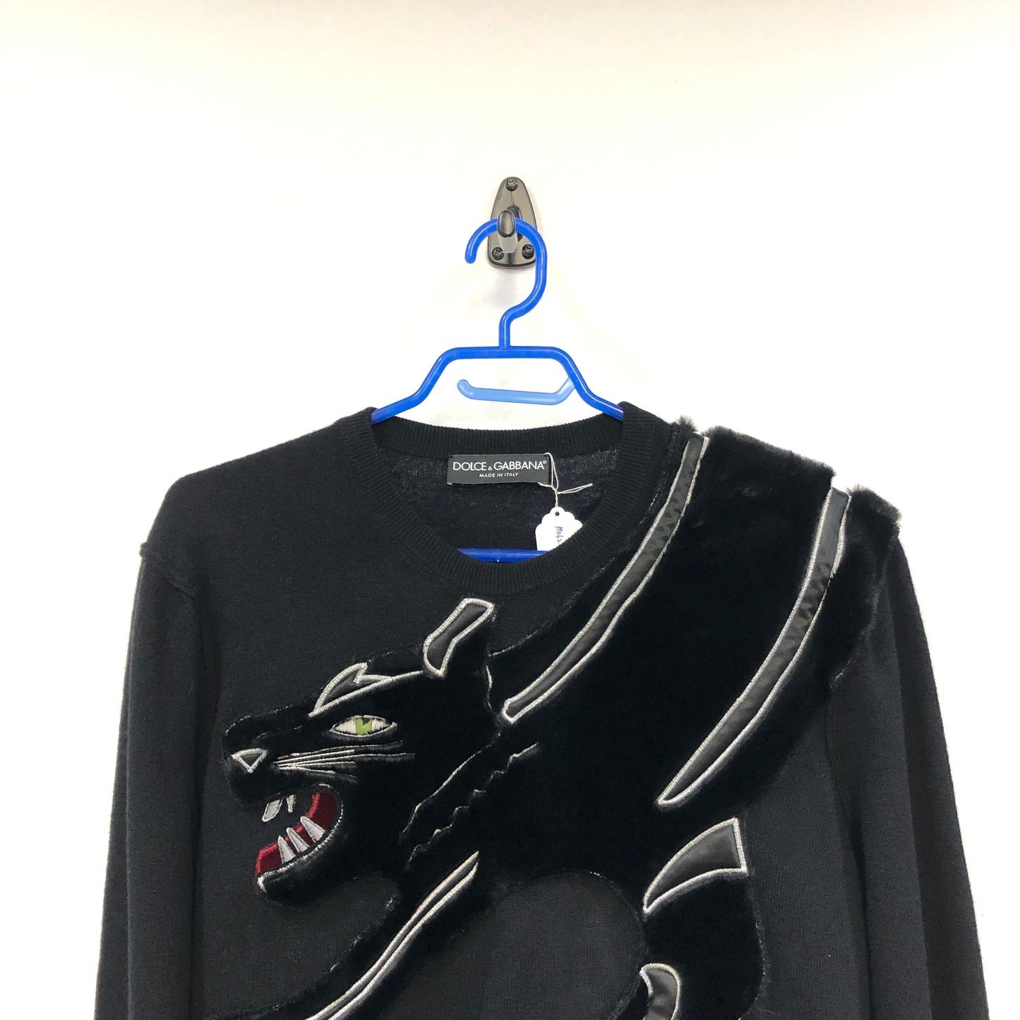 Dolce & Gabbana Black Fine Knit Crew Neck Sweater Size 44