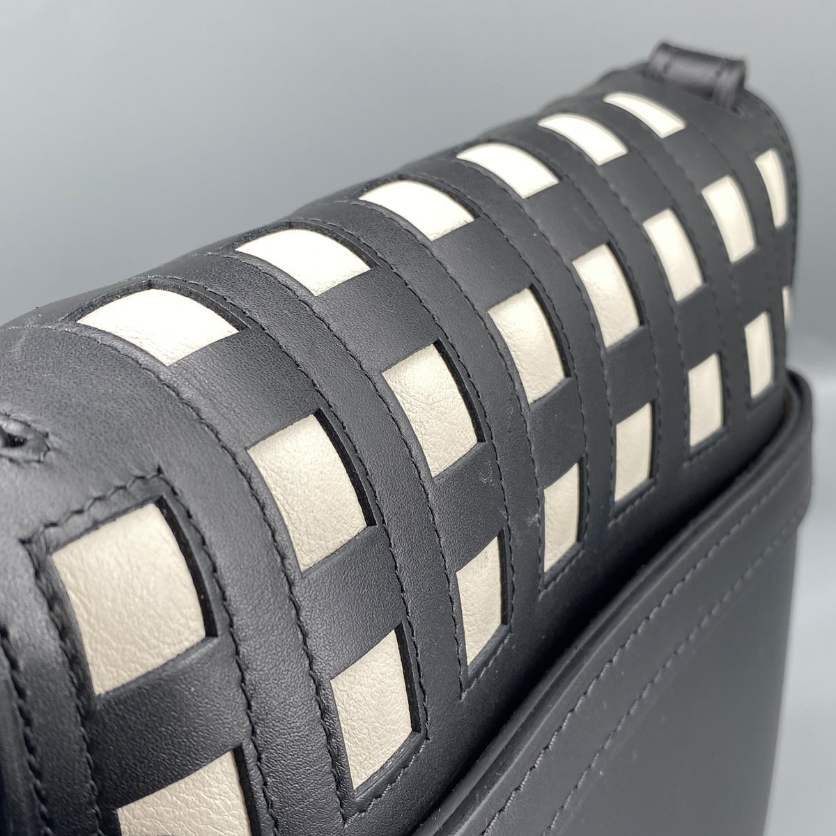 Loewe  Gate Grid  Crossbody Bag Black White Checkered