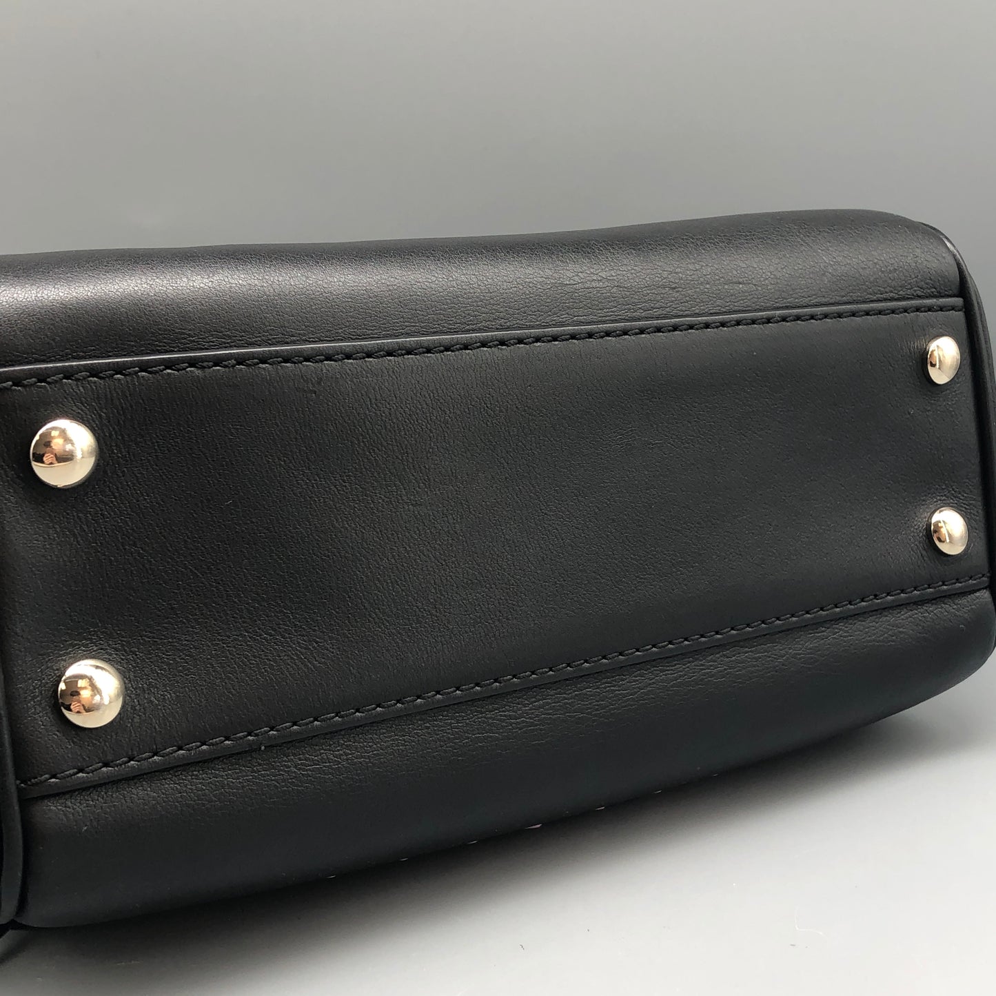 Versace La Medusa Black/Pink Leather Small Tote Bag