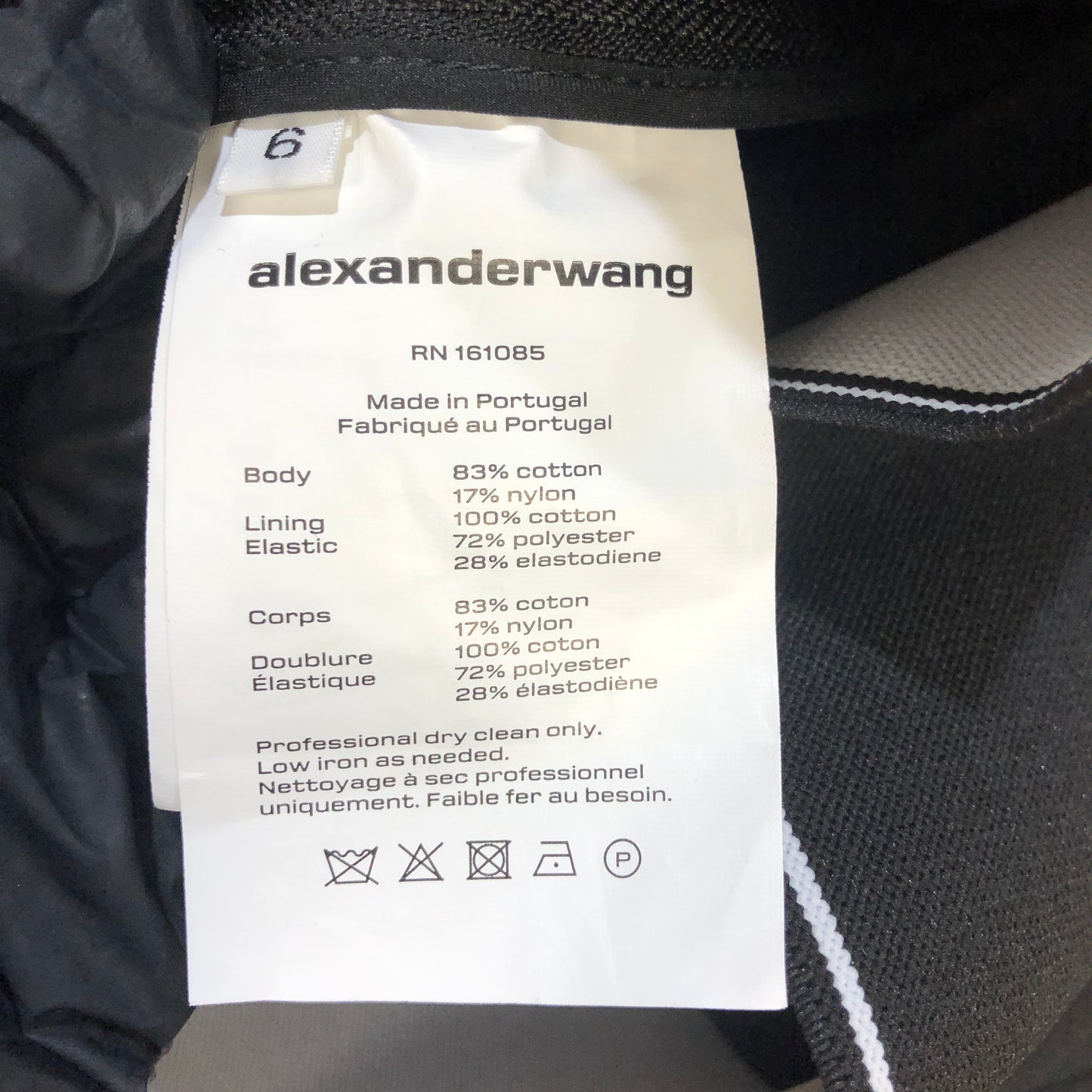 Alexander Wang Logo Waistband Shorts Size 6 Black